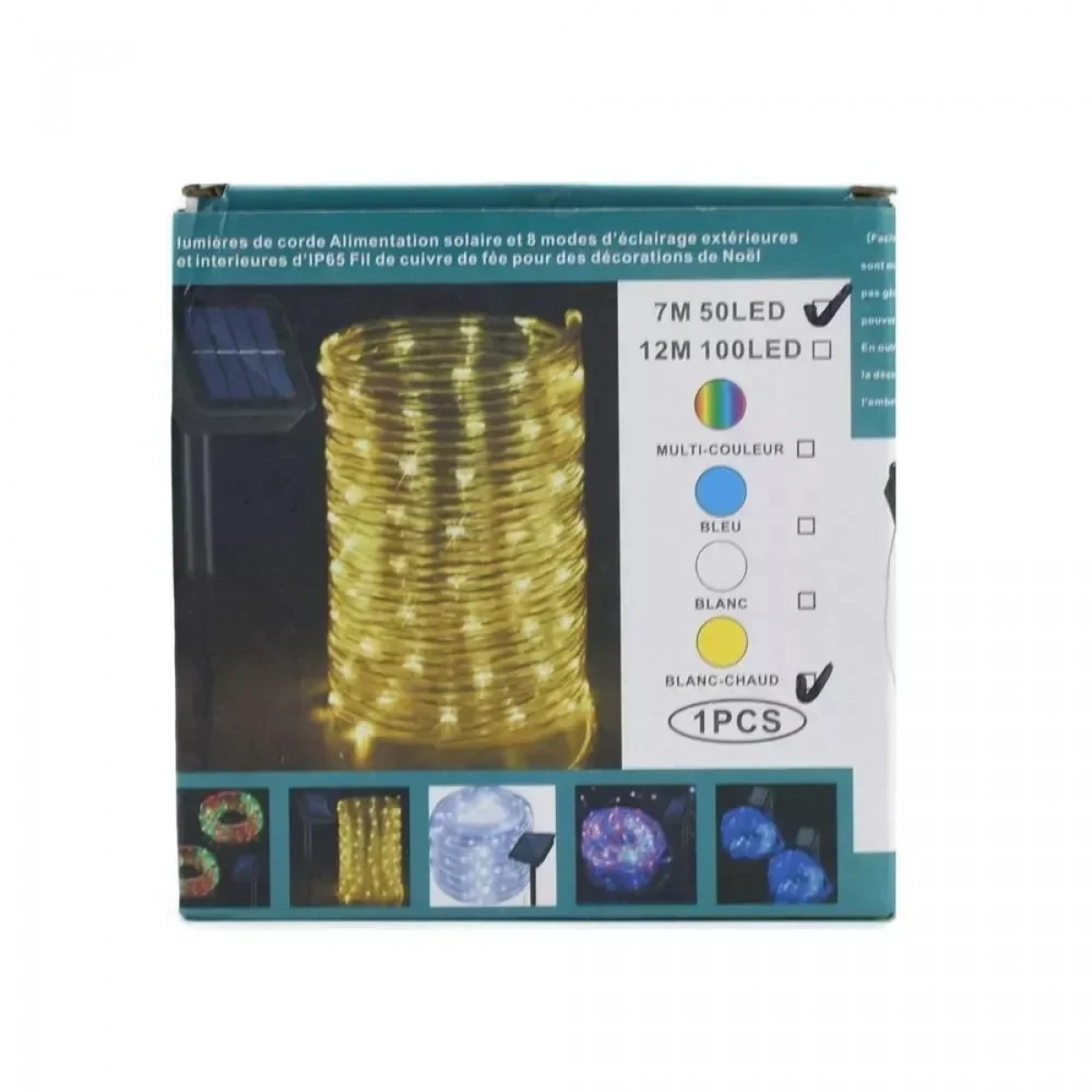 Ηλιακό Σωληνάκι 50LED 7m Θερμό Λευκό OEM 30160