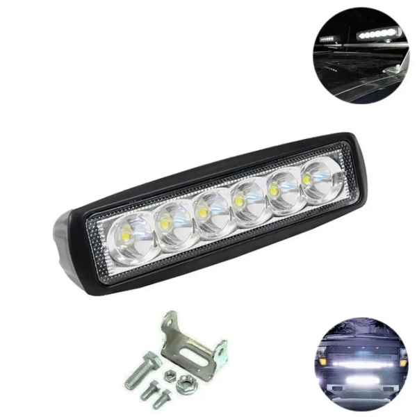 LED Αδιάβροχο Προβολάκι - Μπάρα Αλουμινίου 12V-24V 15cm 18W 6 SMD IP68 1440LM 6000K OYQP-0067