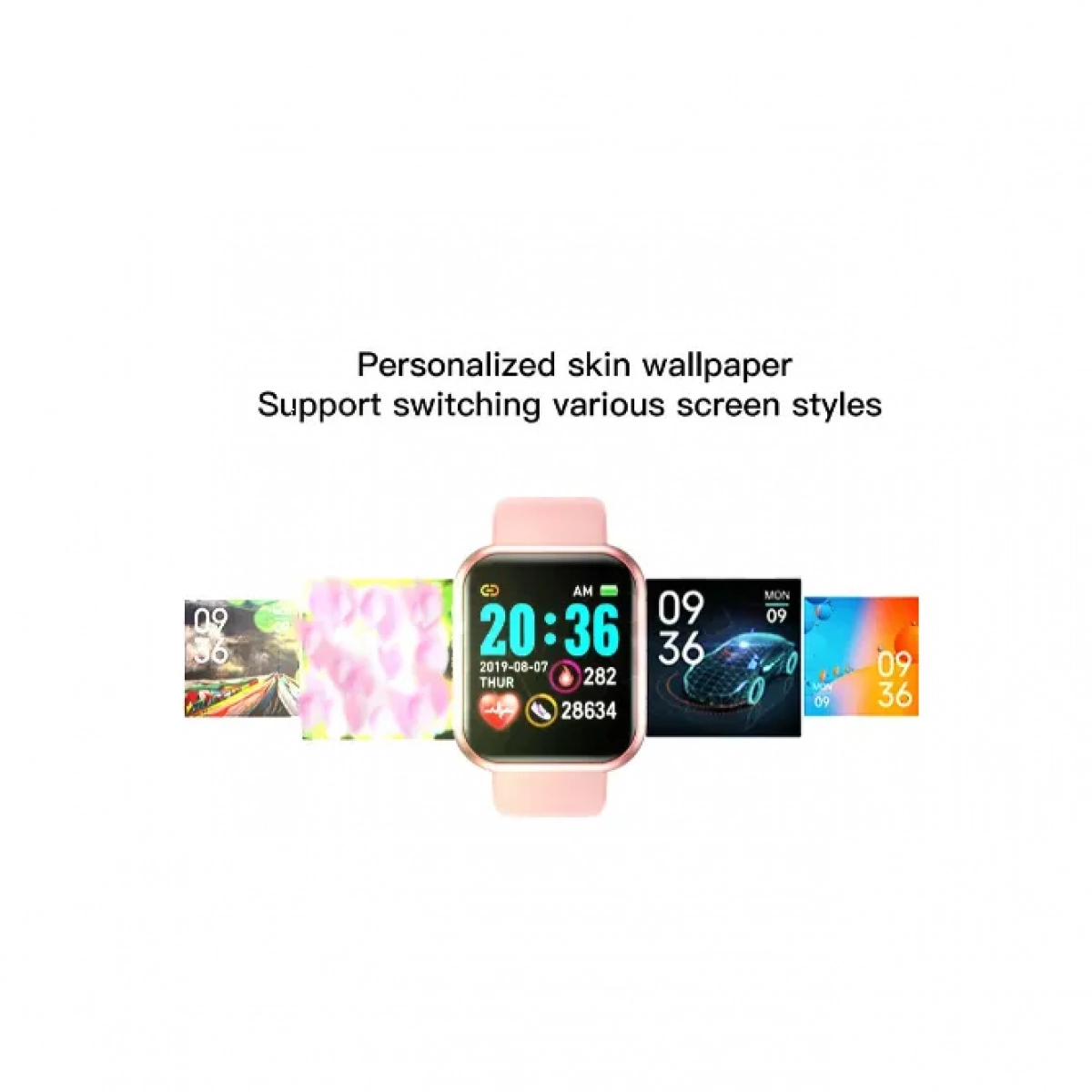 Y68 Macaron Smart Watch Fitness Tracker σε Λευκό Χρώμα