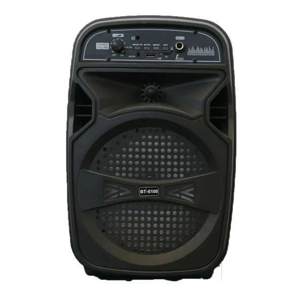 Φορητό Super Bass Ηχείο Bluetooth/USB/TF/LED 6.5'' BT-6108 σε Μαύρο Χρώμα