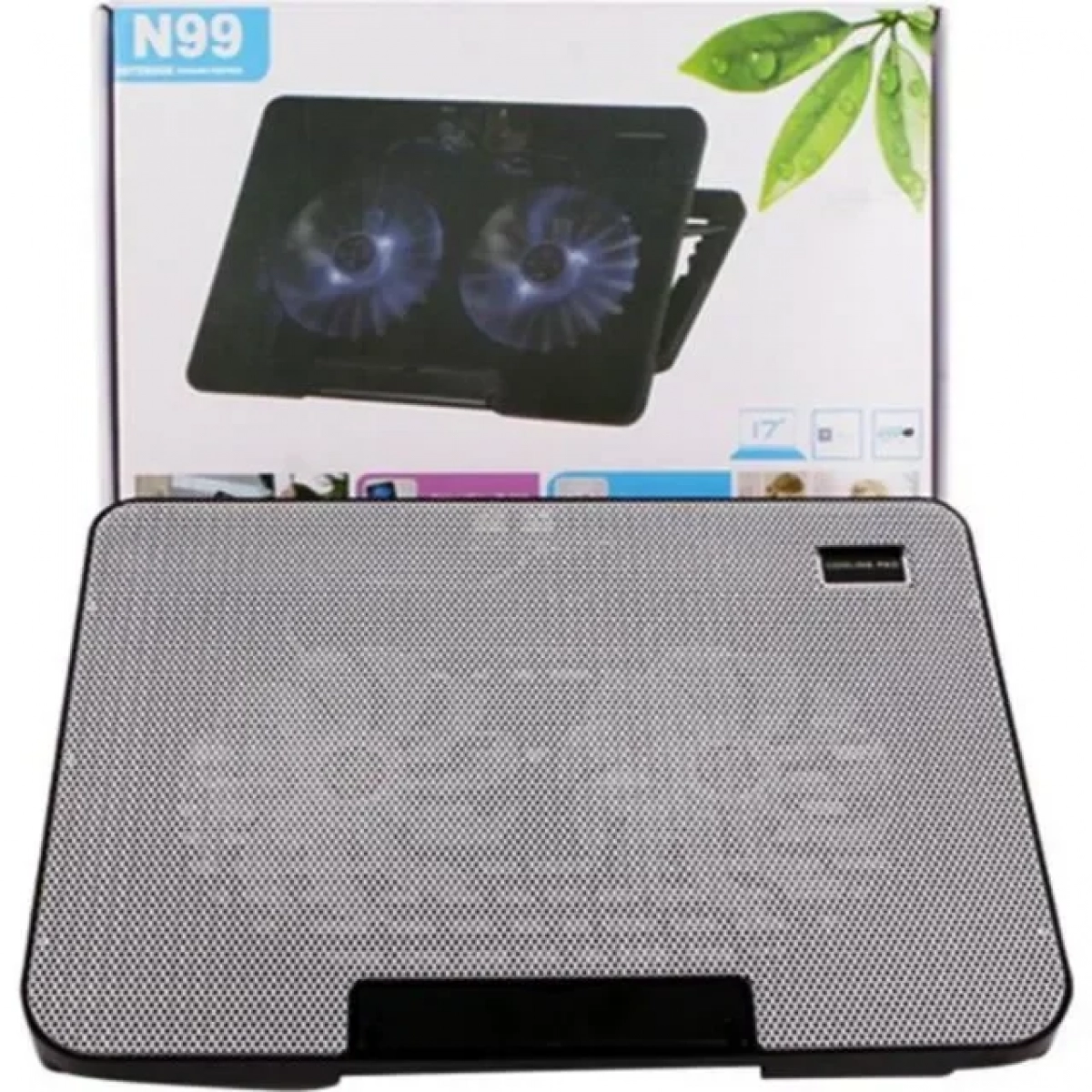 N99 Cooling Pad για Laptop έως 17" με 2 Ανεμιστήρες και Φωτισμό