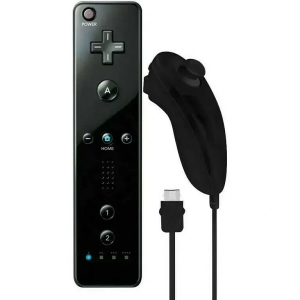 WII REMOTE MOTION PLUS CONTROLLER OEM ΜΕ NUNCHUK CONTROLLER ΓΙΑ NINTENDO WII σε Μαύρο Χρώμα