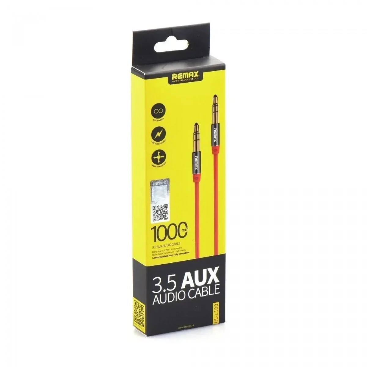 RRemax Καλώδιο 3.5mm male - 3.5mm male Κόκκινο 1m RL-L100