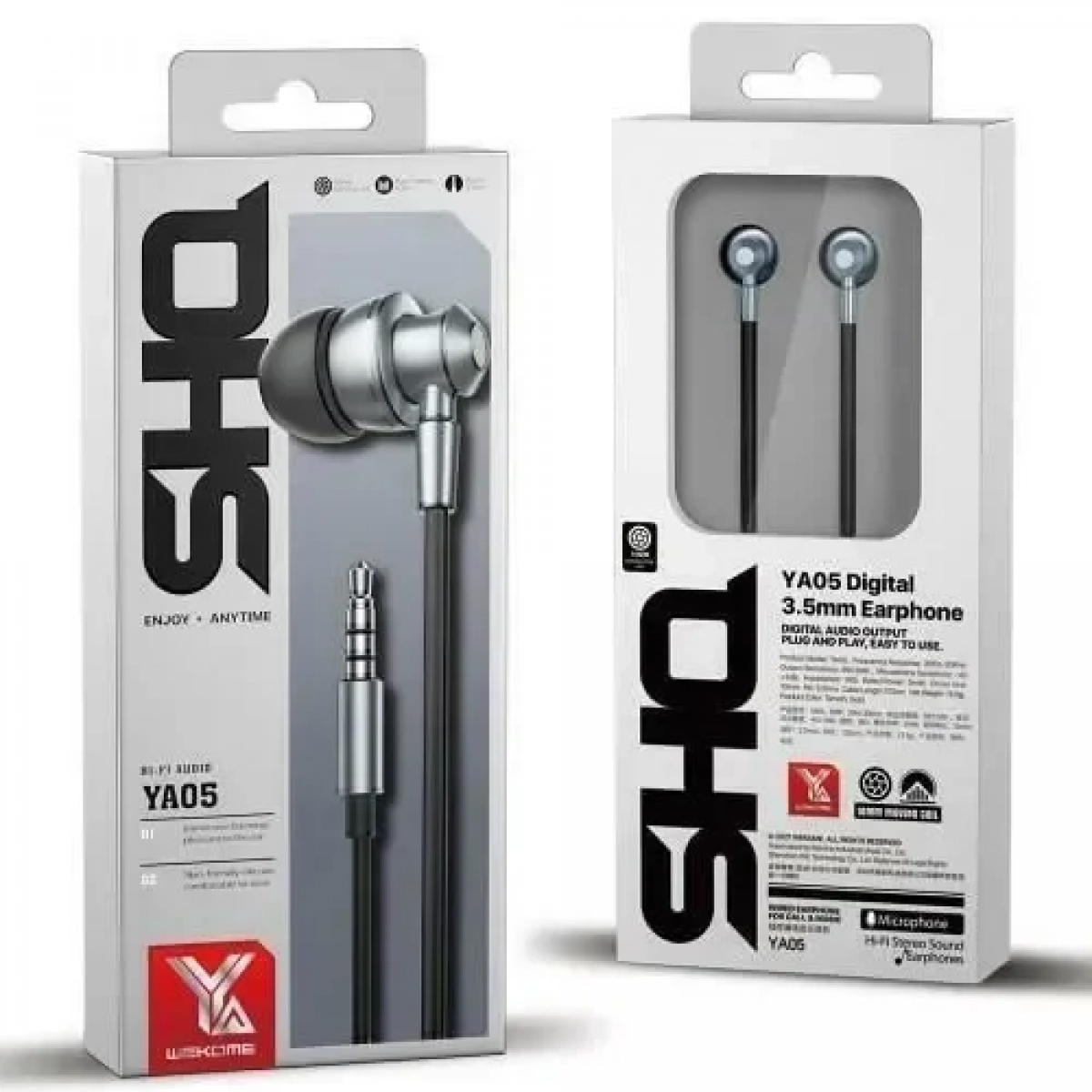 WK YA05 Handsfree Earbuds Ενσύρματα Ακουστικά με Βύσμα 3.5mm Μαύρο