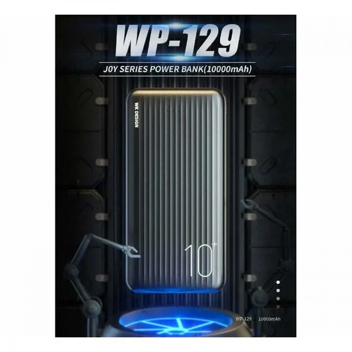 WK WP-129 Power Bank 10000mAh 10.5W με 2 Θύρες USB-A Μαύρο