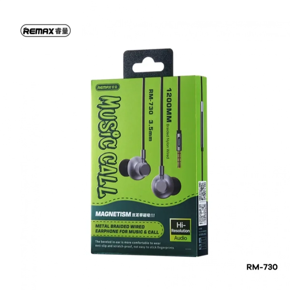 REMAX RM-730 Handsfree Earbuds Ενσύρματα Ακουστικά με Βύσμα 3.5mm -Μαύρο