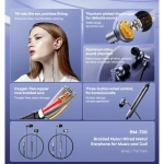 REMAX RM-730 Handsfree Earbuds Ενσύρματα Ακουστικά με Βύσμα 3.5mm Γκρι