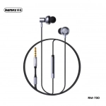 REMAX RM-730 Handsfree Earbuds Ενσύρματα Ακουστικά με Βύσμα 3.5mm Γκρι