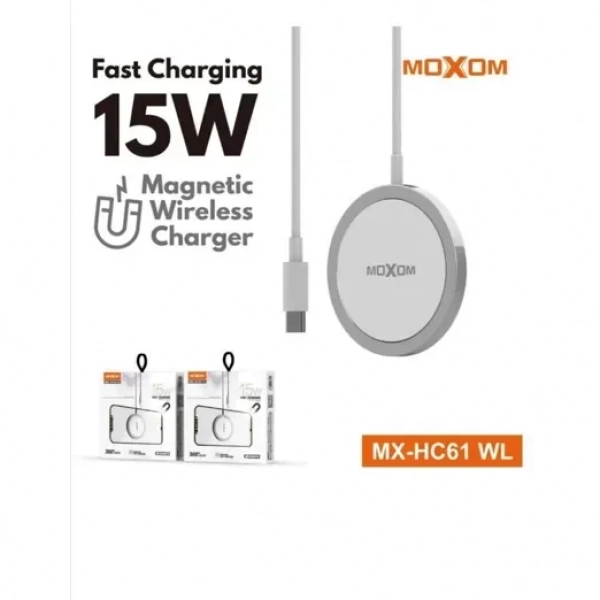 MX-HC61WL Μαγνητικός ασύρματος φορτιστής 15W Λευκό