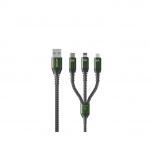 WEKOME WDC-170 3 σε 1 USB-A σε USB-C Lightning Micro USB Καλώδιο PD γρήγορης φόρτισης 1,2 m Πράσινο