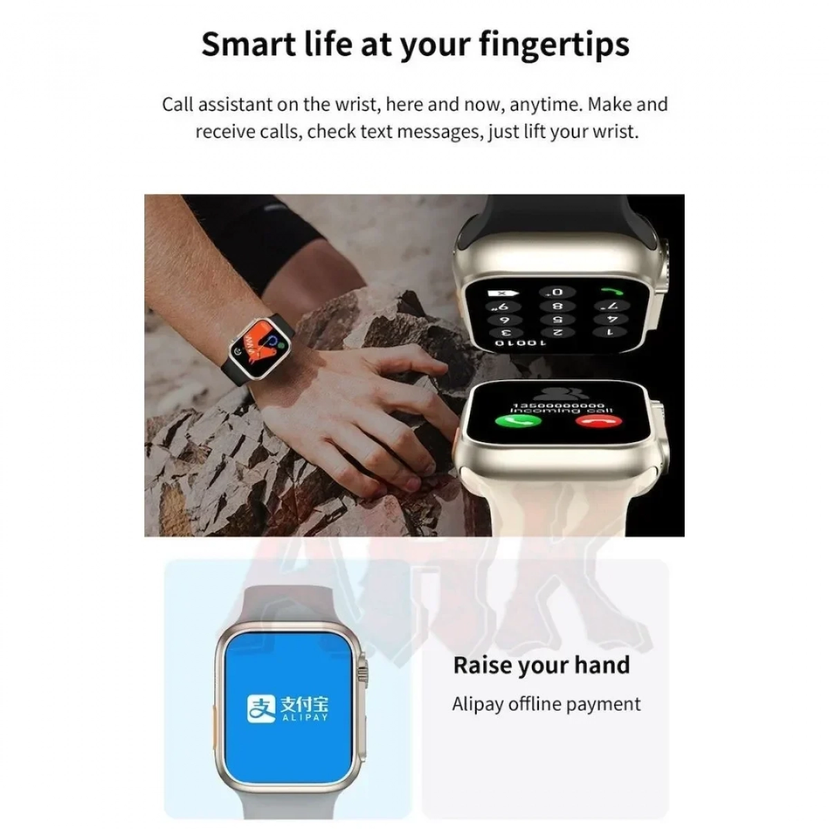 Z59 Ultra 45mm Smartwatch με Παλμογράφο Μαύρο
