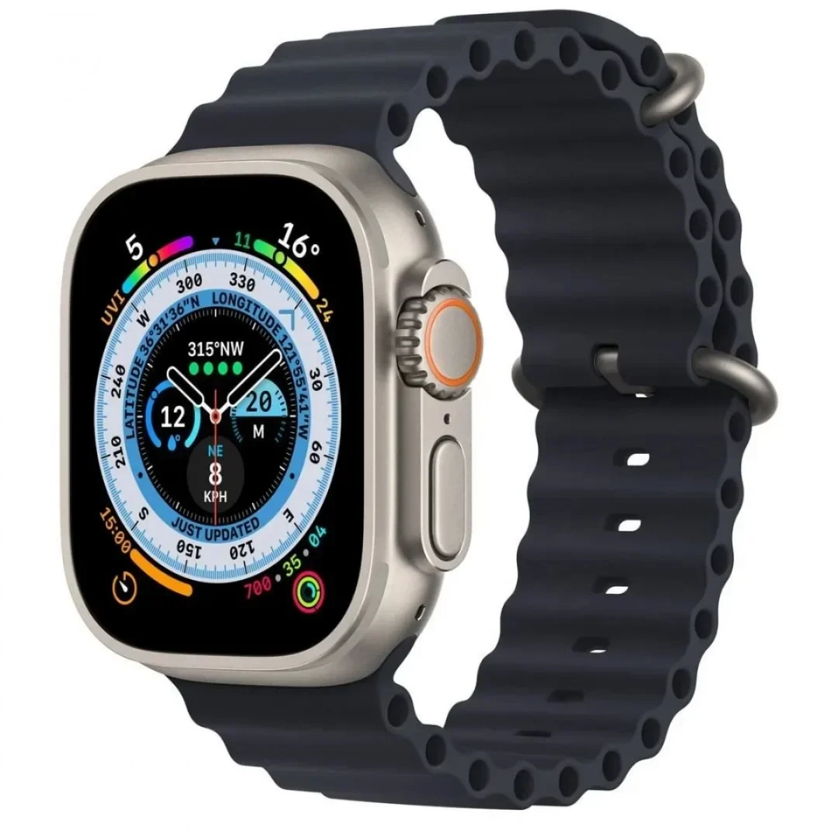 S8 Ultra 49mm Smartwatch με Παλμογράφο Μαύρο