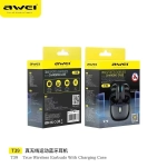 Awei Τ39 In-ear Bluetooth Handsfree Ακουστικά με Θήκη Φόρτισης Μαύρα