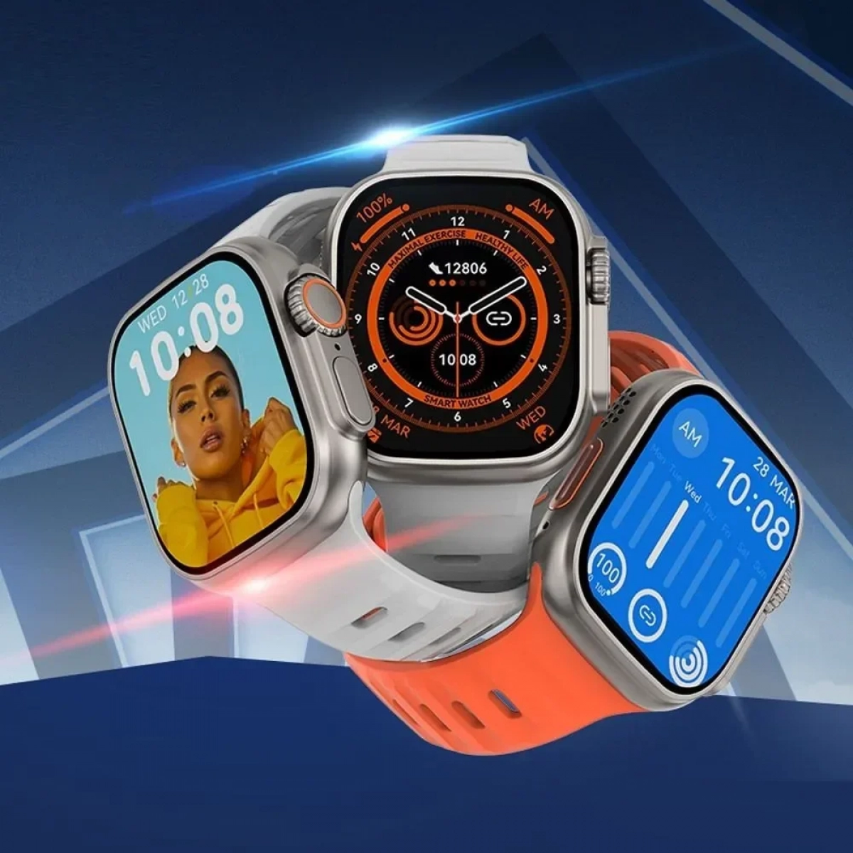 NO.1 DT8 Ultra+ Smartwatch με Παλμογράφο Μαύρο