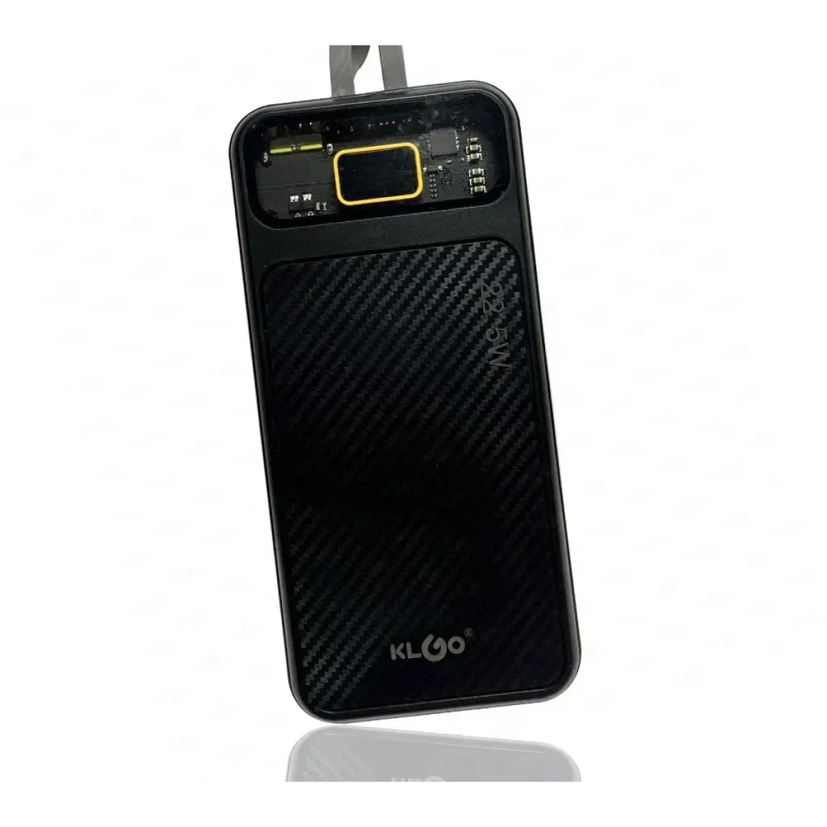 Powerbank Γρήγορης Φόρτισης 10000mAh 20w με ενσωματωμένη οθόνη LED KLGO KP-22 σε Μαύρο Χρώμα