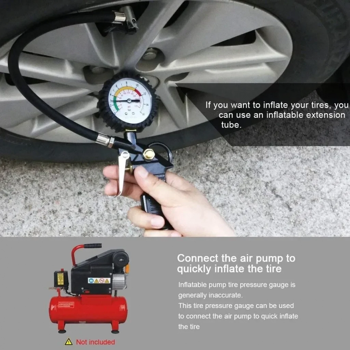 Μετρητής πίεσης αέρα ελαστικών 0-220 Psi υψηλής ακρίβειας Growpal