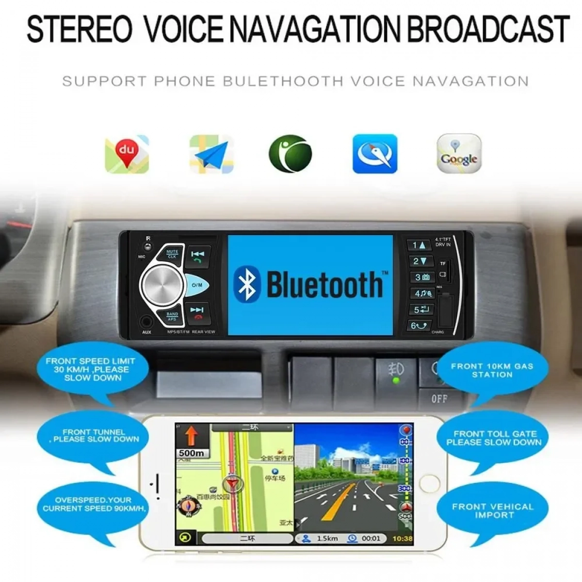 Ηχοσύστημα Αυτοκινήτου 4022D Universal 1DIN Bluetooth / USB / AUX με Οθόνη 4"