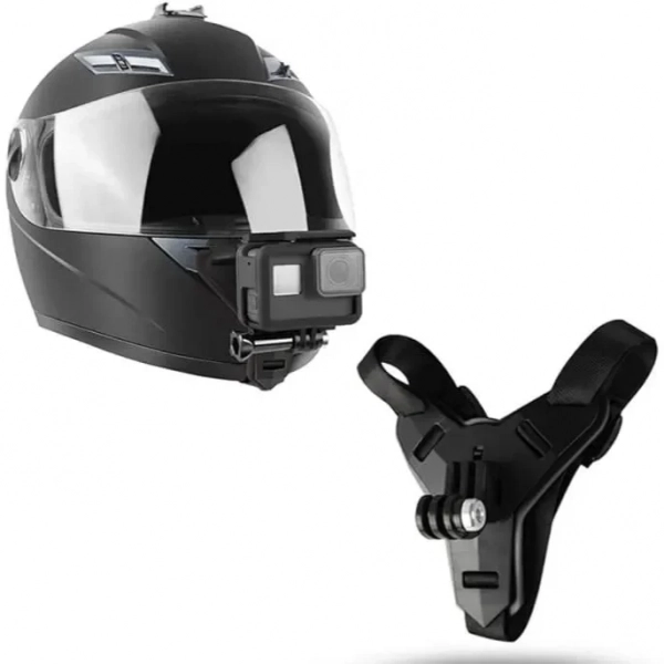 Βάση κράνους μηχανής για Action Camera και Smartphone σε Μαύρο Χρώμα