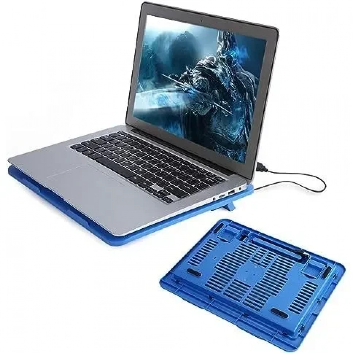 N191 Cooling Pad για Laptop έως 17" με 1 Ανεμιστήρα και Φωτισμό σε Μπλε Χρώμα