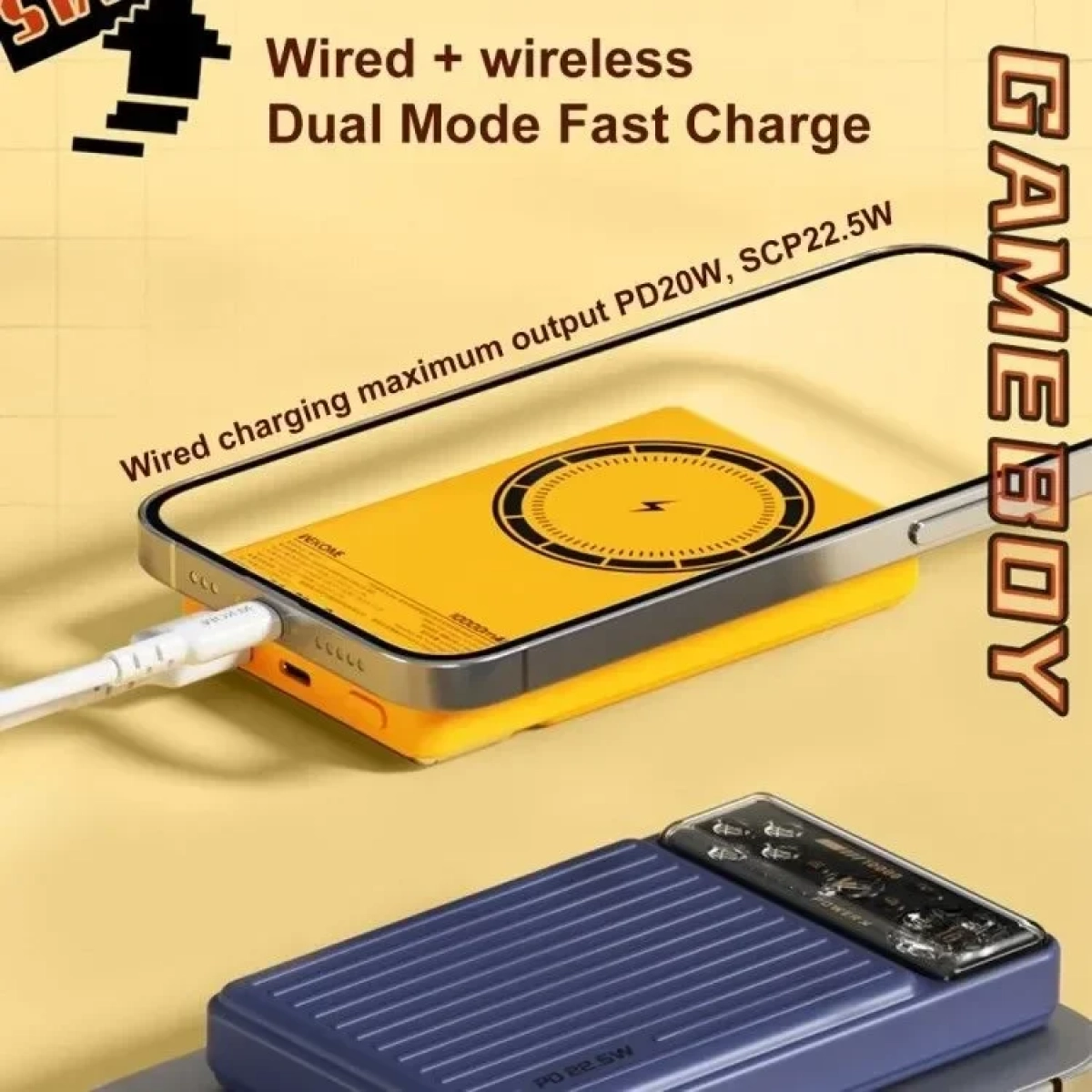 Wekome WP-29 10000mah Μαγνητικός ασύρματος φορτιστής 15W Μπλε