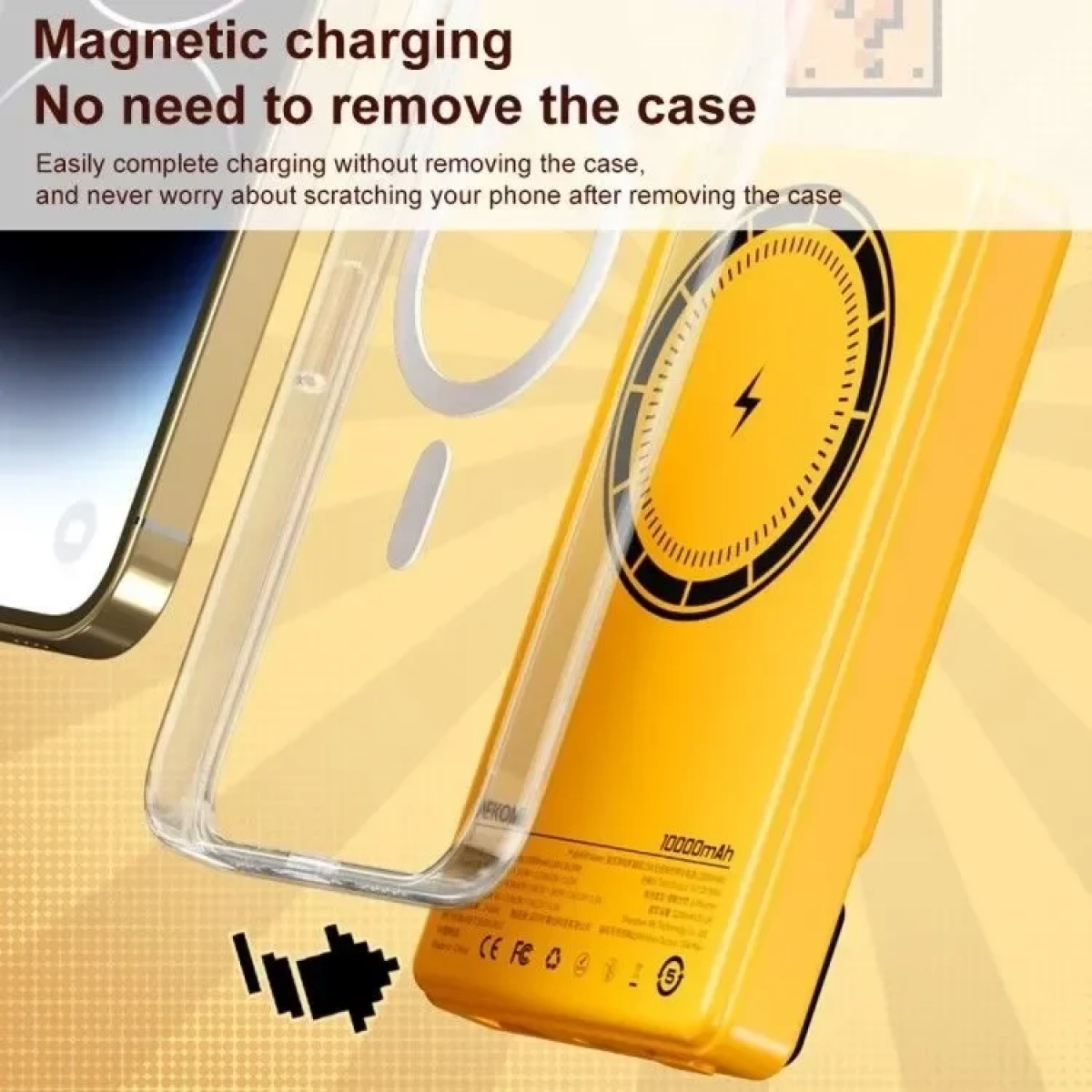 Wekome WP-29 10000mah Μαγνητικός ασύρματος φορτιστής 15W Γκρι