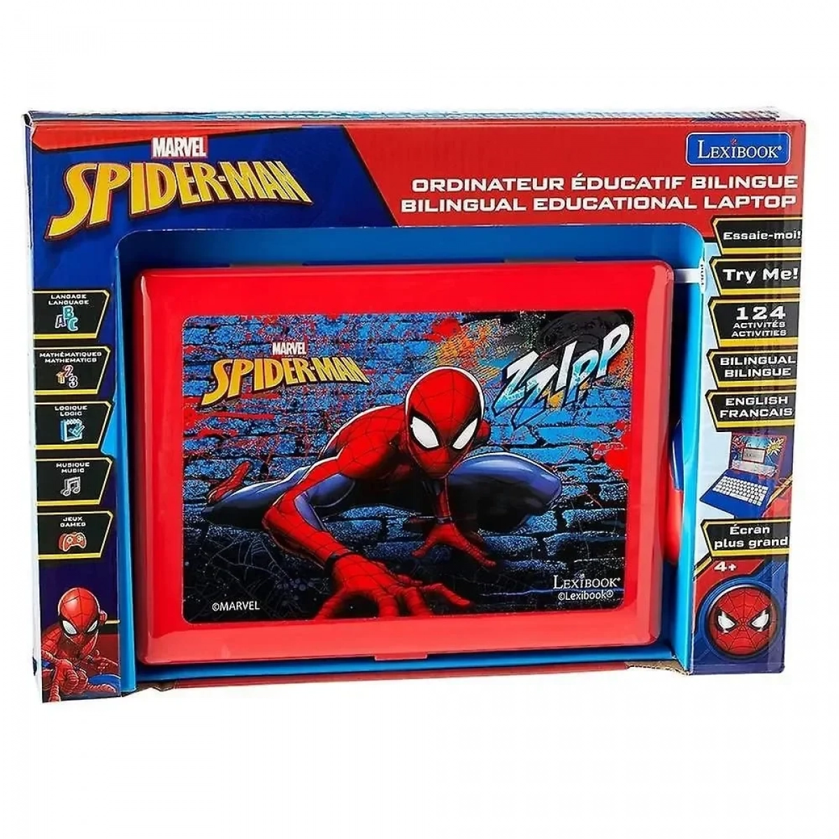 Lexibook Εκπαιδευτικό Δίγλωσσο Laptop Spiderman για Εκμάθηση Αγγλικών/Γαλλικών