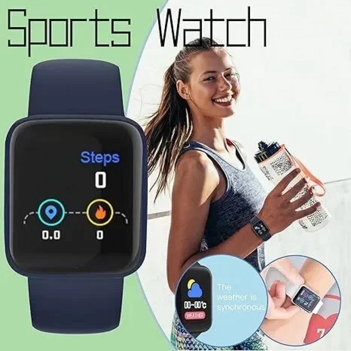 Y68 Macaron Smart Watch Fitness Tracker σε Μπλε Χρώμα
