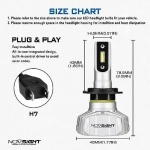H7 LED 12V/24V 50W 10000LM 6500K IP68 A500 N15 NOVSIGHT 2 X 25W