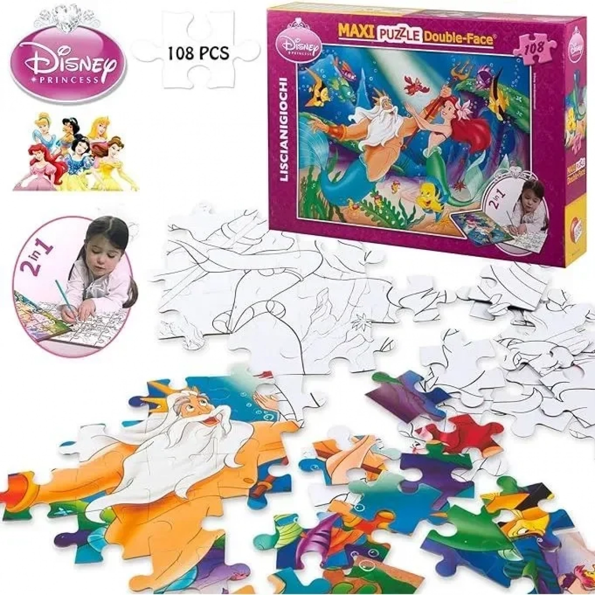 DISNEY PUZZLE DF MAXI FLOOR 108 THE LITTLE MERMAID