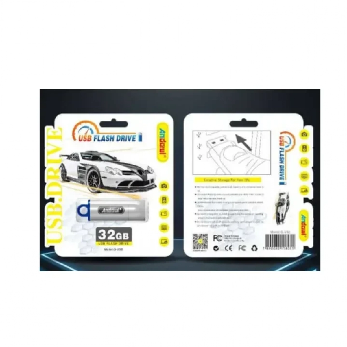 USB 2.0 Stick 32GB Ασημί ANDOWL Q-U32