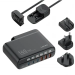 GaN Πολυφορτιστής ταξιδίου 140W με 6 θύρες USB και ένδειξη V/A LDNIO A6140C