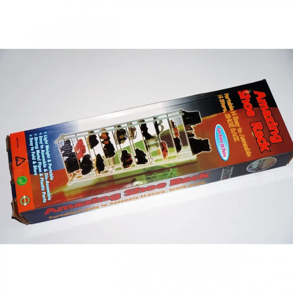 Πλαστική παπουτσοθήκη 30 θέσεων Amazing Shoe Rack 140x24x51εκ σε Μαύρο Χρώμα
