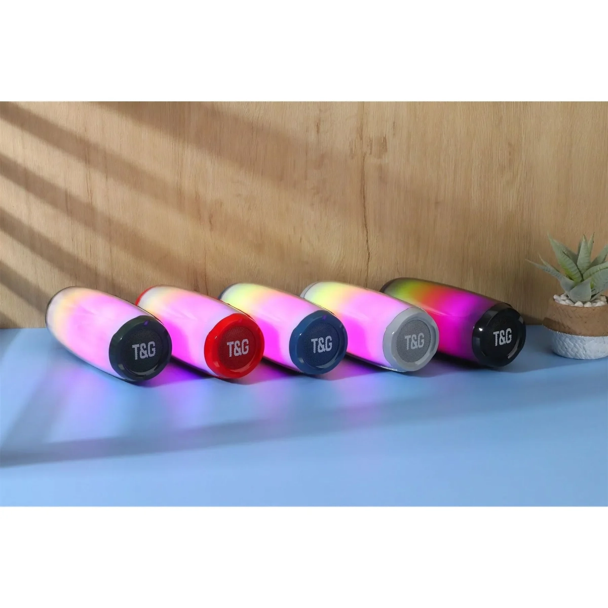 Ασύρματο ηχείο Bluetooth T&G TG-366 Με φώτα RGB LED Μαύρο