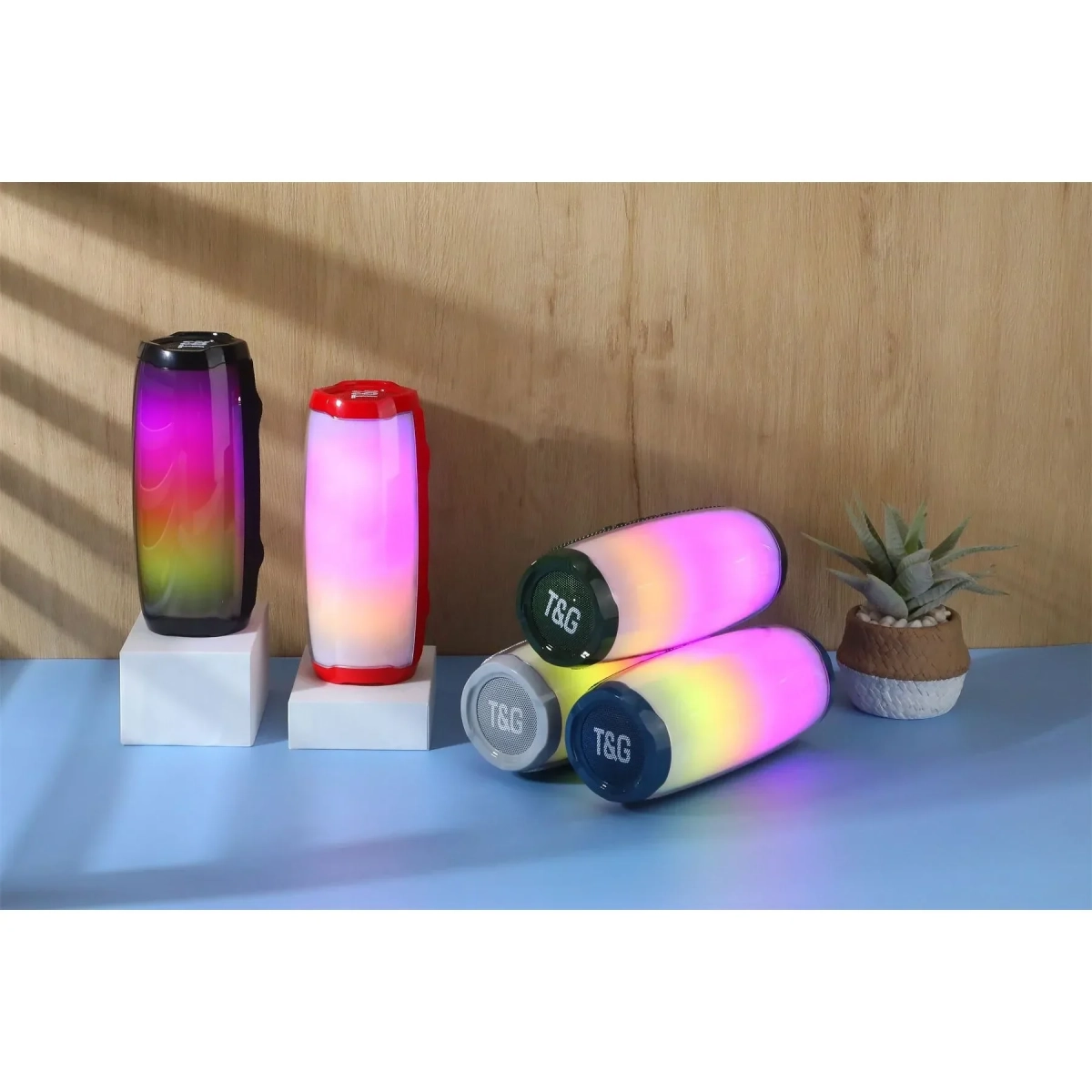 Ασύρματο ηχείο Bluetooth T&G TG-366 Με φώτα RGB LED Μαύρο