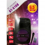 Φορητό Super Bass Ηχείο Bluetooth/USB/TF/LED 6.5'' BT-6108 σε Μαύρο Χρώμα
