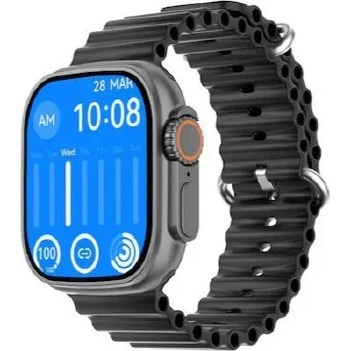 NO.1 DT8 Ultra+ Smartwatch με Παλμογράφο Μαύρο