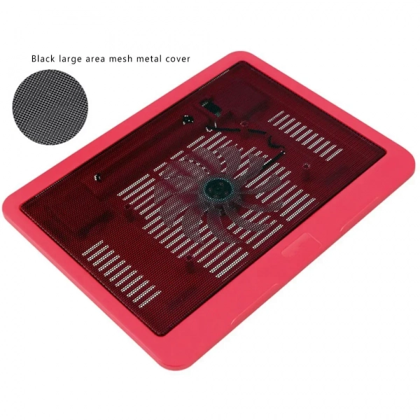 N191 Cooling Pad για Laptop έως 17" με 1 Ανεμιστήρα και Φωτισμό σε Κόκκινο Χρώμα