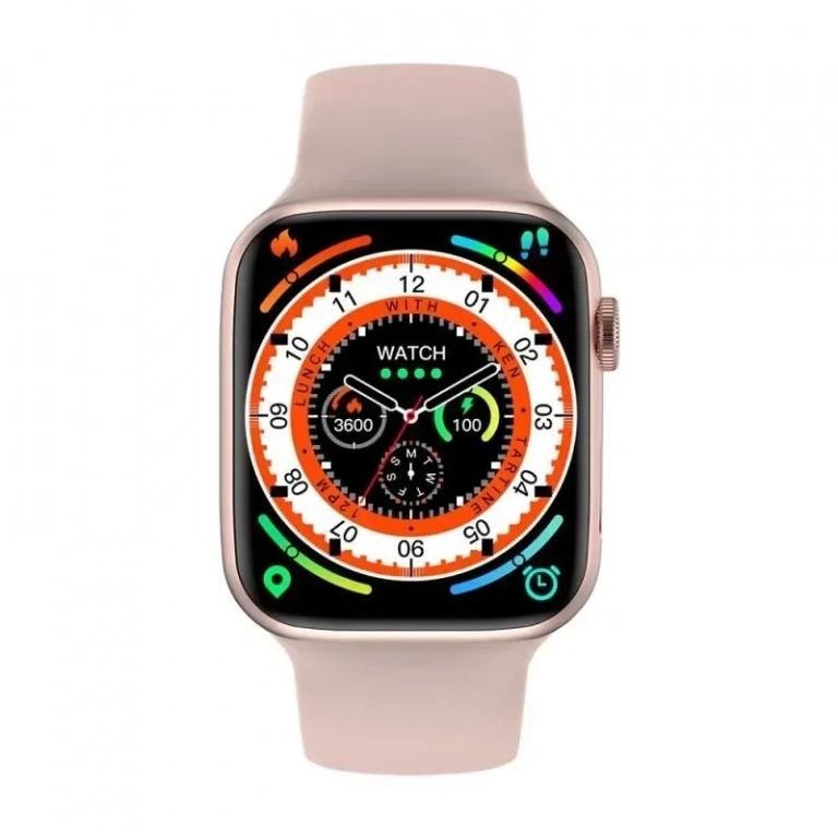 Ultra Smartwatch 3 σε 1 - Ρολόι, Ακουστικά και Καλώδιο Φόρτισης FDNX WS-GS38 σε Ροζ Χρώμα