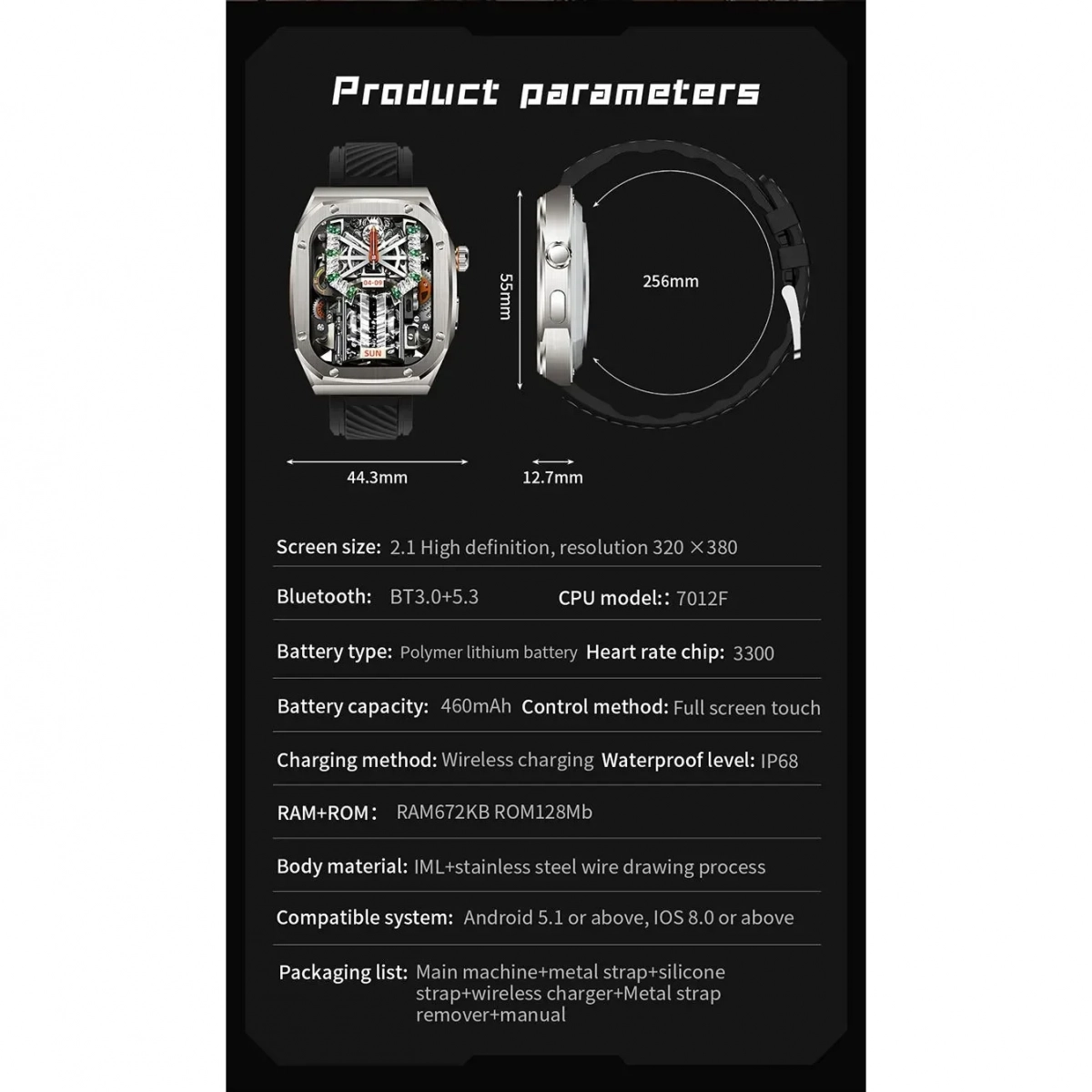 Z79 Max Smartwatch με Παλμογράφο Μαύρο