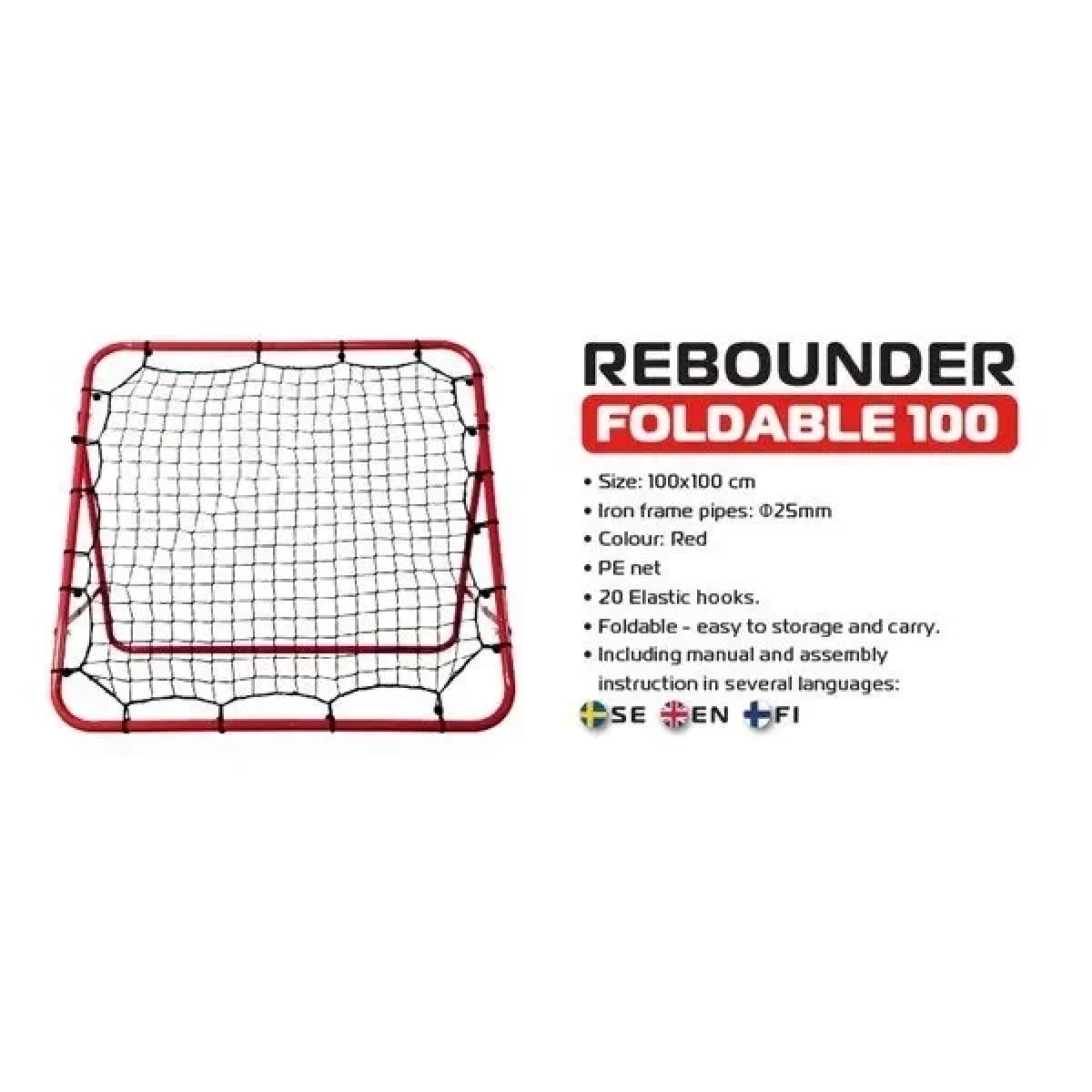Δίχτυ Επαναφοράς Μπάλας Football Rebounder Foldable 100x100