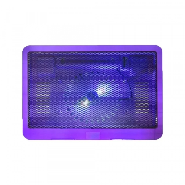 N191 Cooling Pad για Laptop έως 17" με 1 Ανεμιστήρα και Φωτισμό σε Μωβ Χρώμα