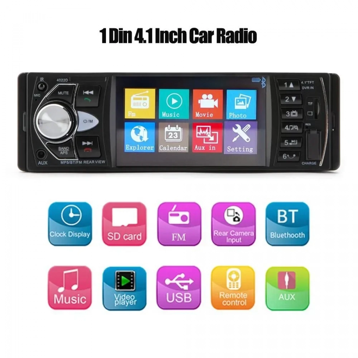 Ηχοσύστημα Αυτοκινήτου 4022D Universal 1DIN Bluetooth / USB / AUX με Οθόνη 4"