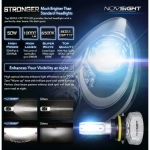 H7 LED 12V/24V 50W 10000LM 6500K IP68 A500 N15 NOVSIGHT 2 X 25W