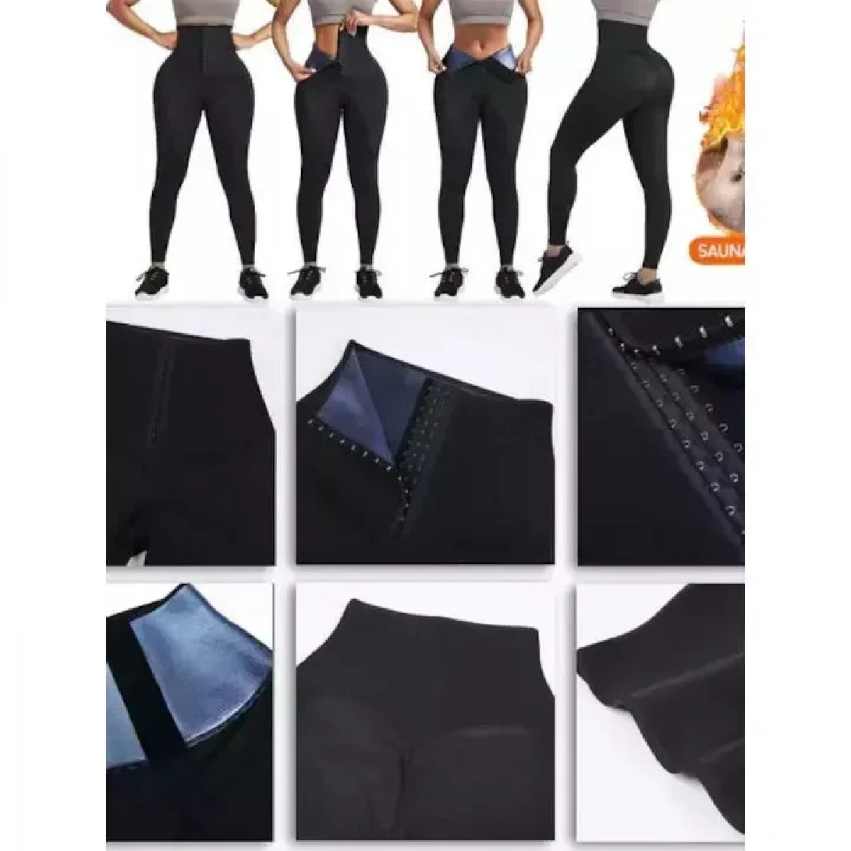 Κολάν Εφίδρωσης & Αδυνατίσματος Ψηλόμεσο - Tanfit Sweat Leggings Black