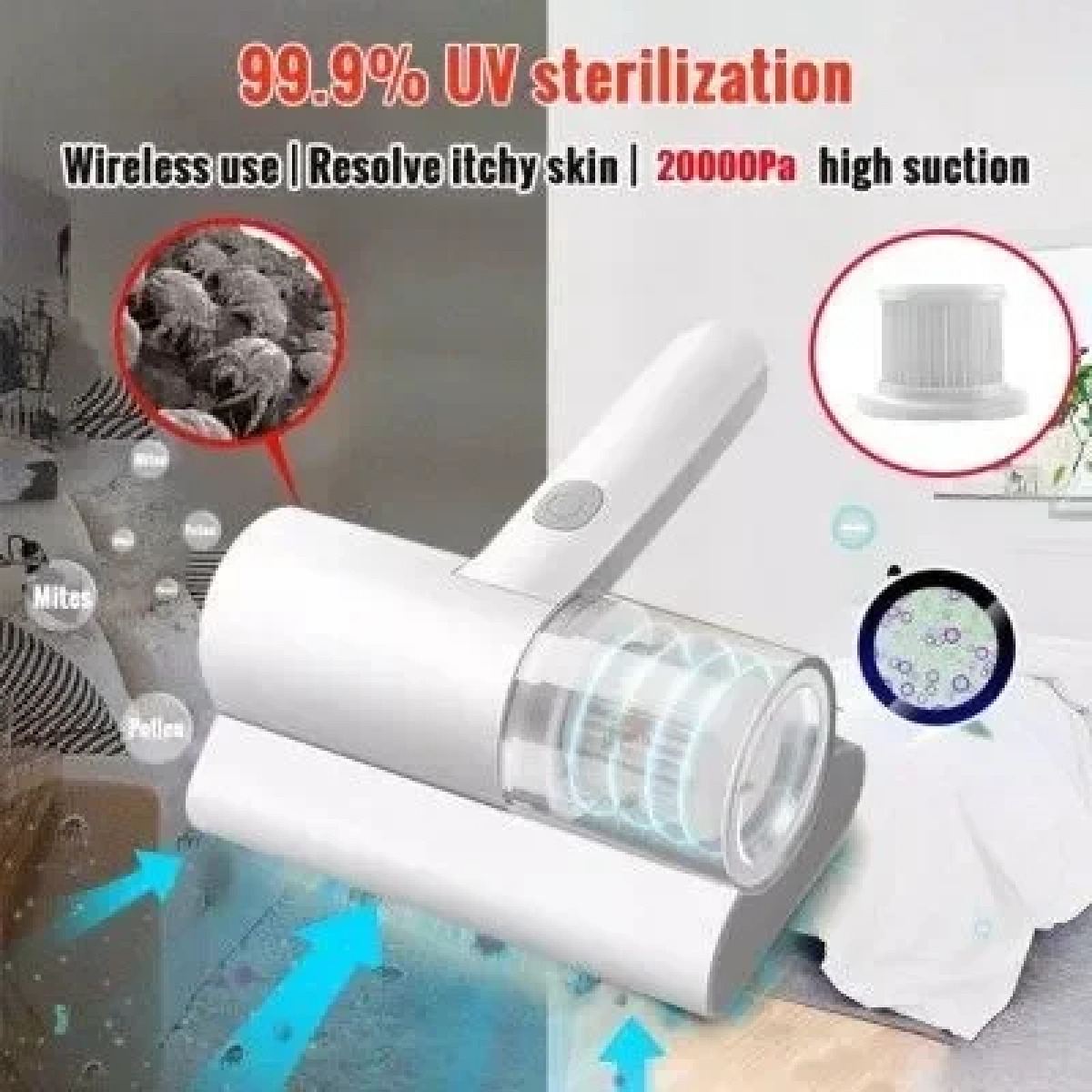 Ηλεκτρικό Σκουπάκι Χειρός για Ακάρεα 50W - Dust Suction Mite Remover