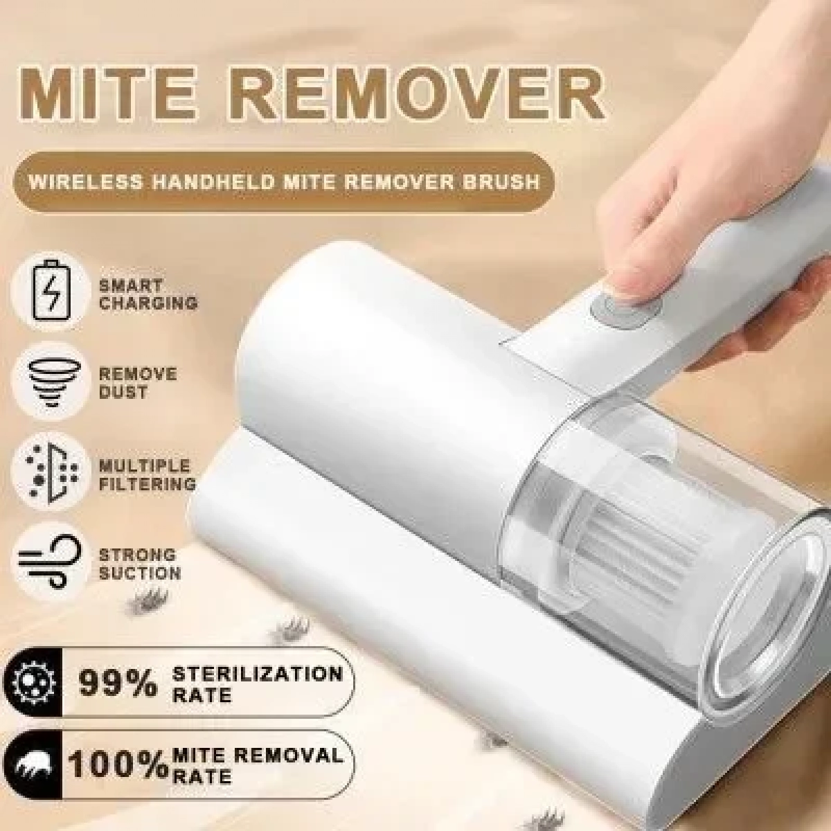 Ηλεκτρικό Σκουπάκι Χειρός για Ακάρεα 50W - Dust Suction Mite Remover