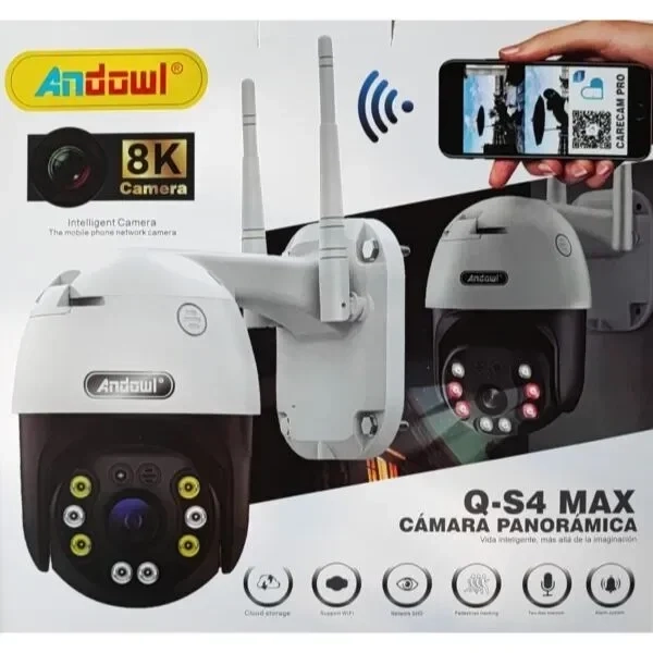 Αδιάβροχη ασύρματη IP κάμερα WiFi 8K με ανιχνευτή κίνησης Andowl Q-S4 MAX Auto Tracking