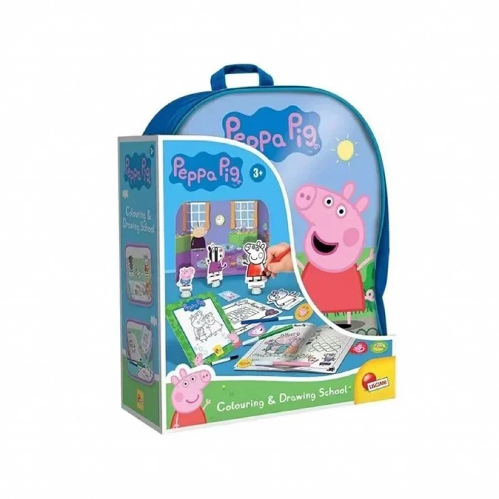 Σακίδιο Peppa Pig Σχεδιάζω Και Χρωματίζω - Coloring And Drawing School - Lisciani