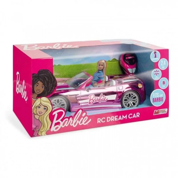Barbie Τηλεκατευθυνόμενο R/C Όχημα Dream Car 2.4GHz Ροζ Χρώμα Mondo