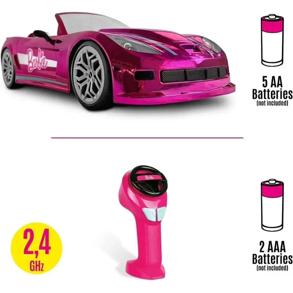 Barbie Τηλεκατευθυνόμενο R/C Όχημα Dream Car 2.4GHz Ροζ Χρώμα Mondo
